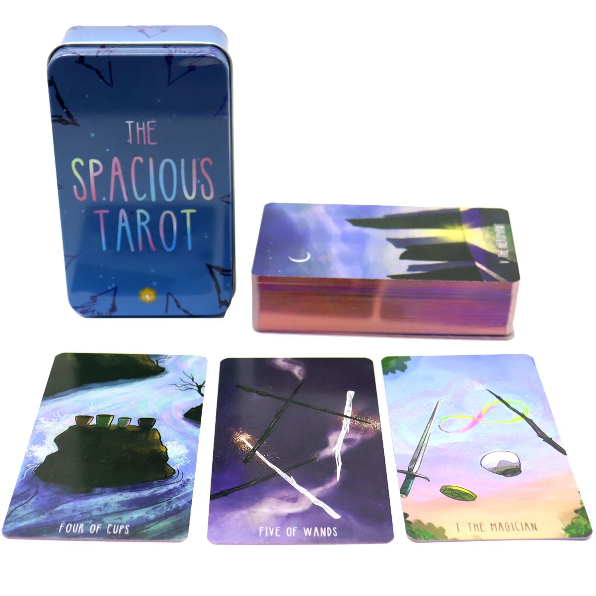 Bộ Bài The Spacious Tarot 78 Thẻ Mạ Màu, Hộp Sắt