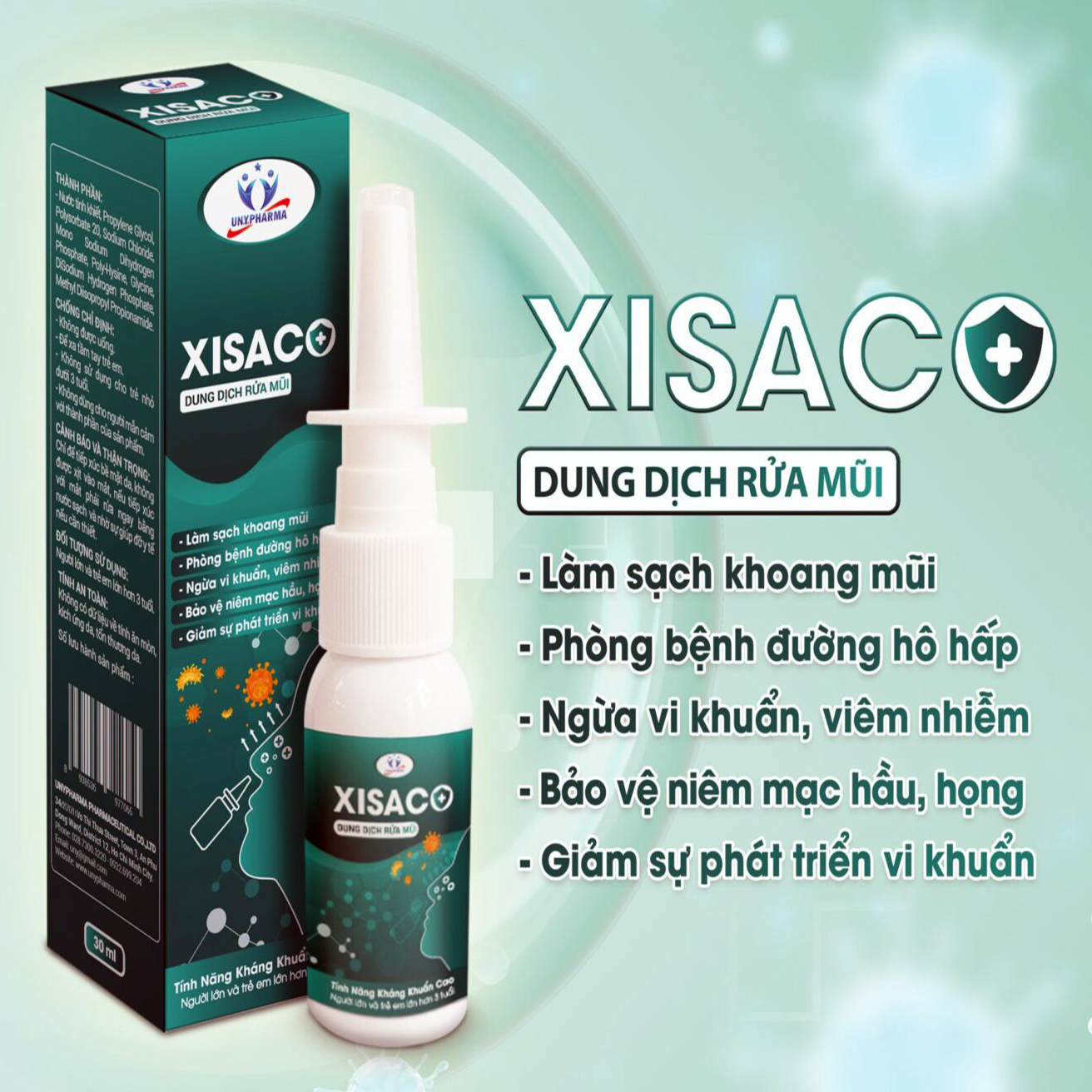 COMBO PHÒNG DỊCH NGƯỜI LỚN - Dung dịch rửa mũi &amp; Xịt họng kháng khuẩn XISACO  bộ sản phẩm bảo vệ đường hô hấp chính hãng