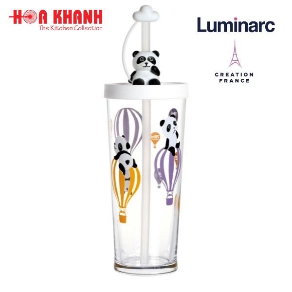 Ly Thủy Tinh Đổi Màu Có Nắp Luminarc Lille Scale Panda 425ml - Q3809