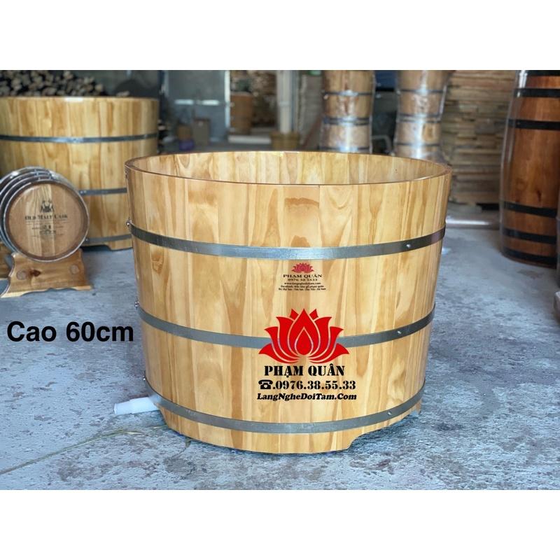 Bồn tắm gỗ thông nhập khẩu, bồn tắm gỗ( Cao 60cm)