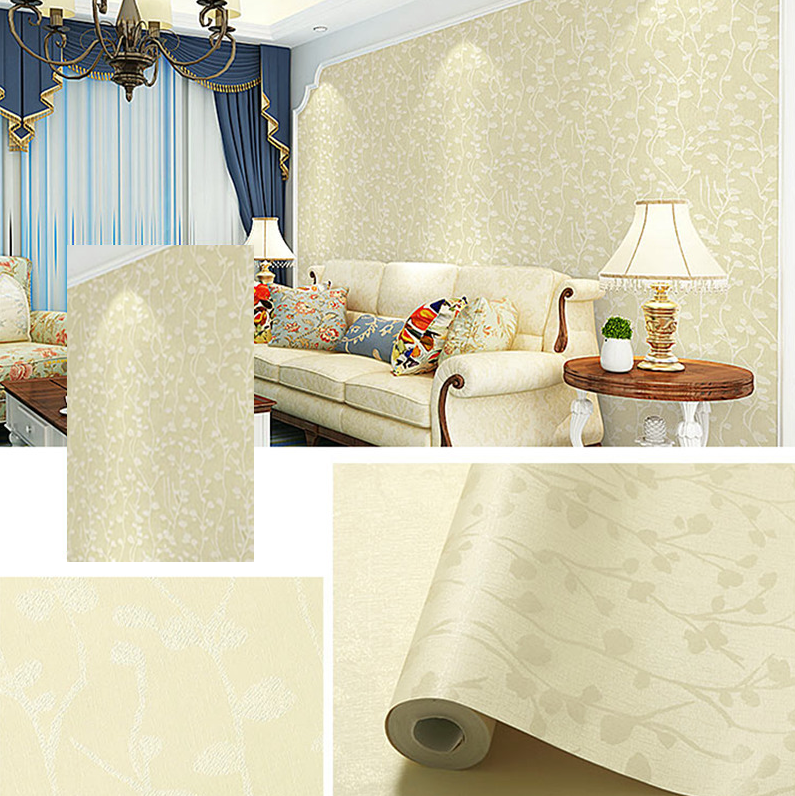 Combo 10 mét giấy dán tường, decal dán tường trang trí nhà cửa DÂY LEO VÀNG khổ 45cm