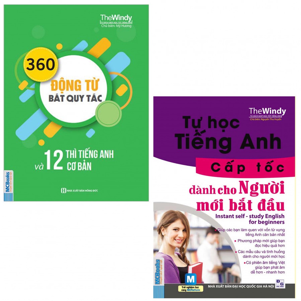 Combo 2 Cuốn Tự Học Tiếng Anh Cấp Tốc + 360 Động Từ Bất Quy Tắc Và 12 Thì Tiếng Anh Cơ Bản ( tặng kèm bookmark )