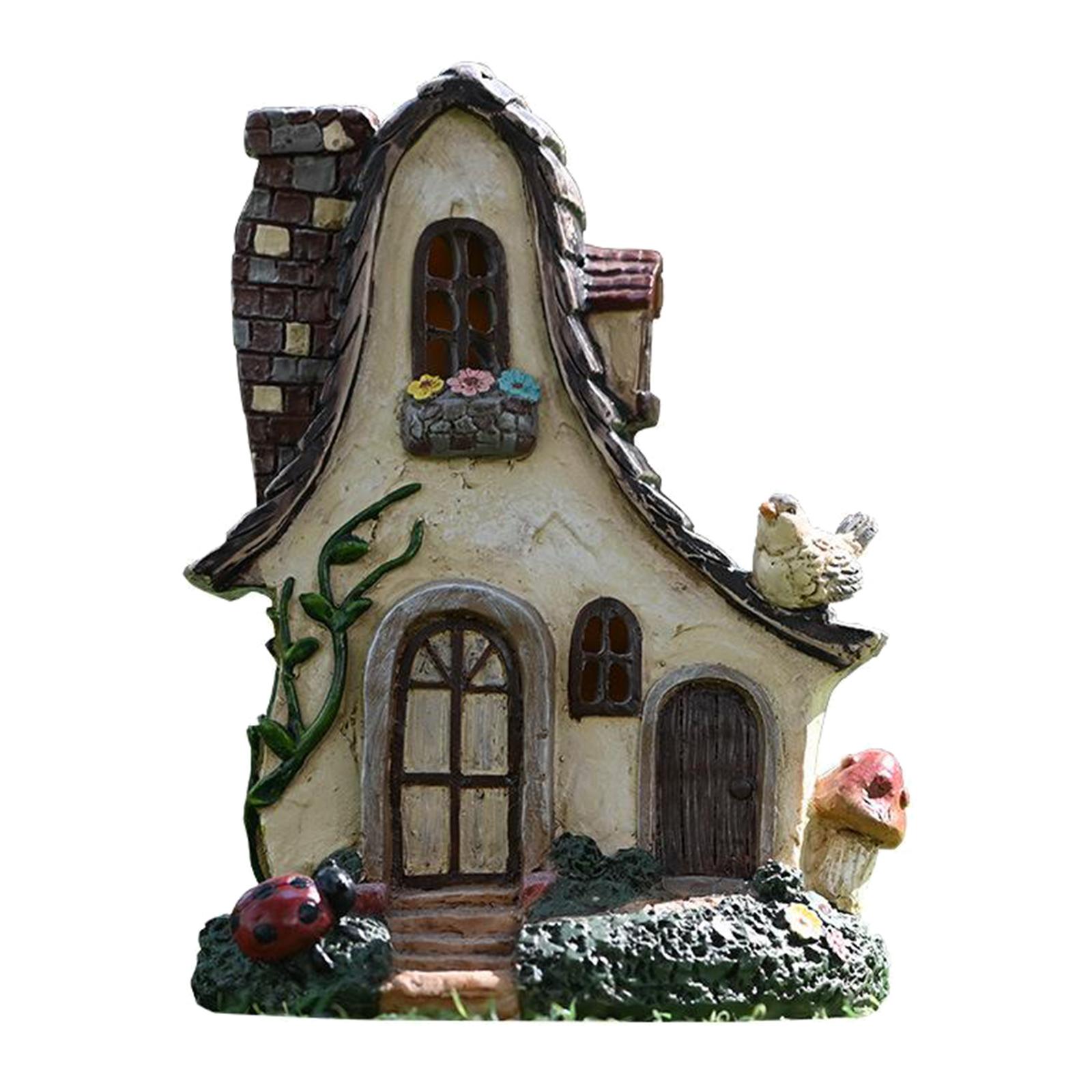Garden or Indoor Ornament Fairy House Waterproof Resin Sculpture