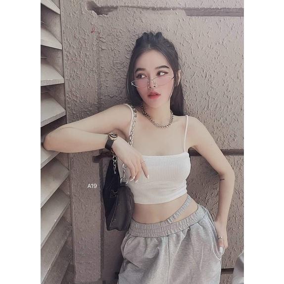 áo 2 dây croptop siêu hot freesize dưới 52kg - Carotshop