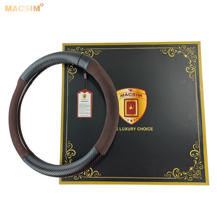 Bọc vô lăng cao cấp Macsim mã 8771 màu coffee + cacbon