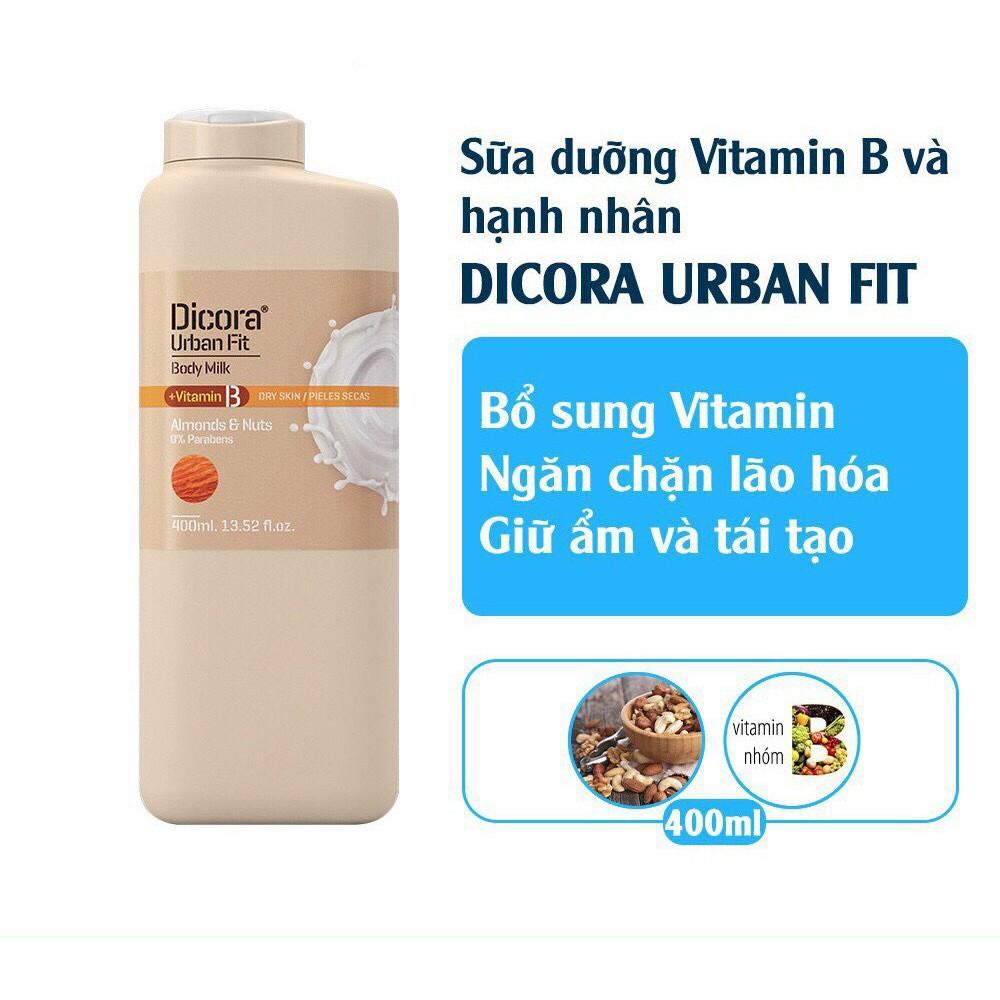 Sữa Dưỡng Thể Dicora Urban Fit Vitamin B Hạnh nhân & Các Loại Hạt 400ml