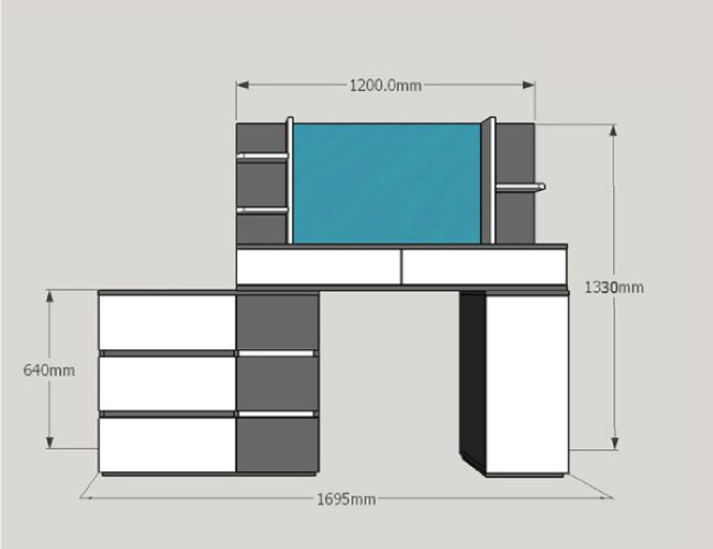 Bàn Trang Điểm Gỗ Phong Cách Cổ Điển Cùng Ngăn Kéo Rộng Rãi Và Ghế Trang Điểm Sang Trọng (BTD-06)