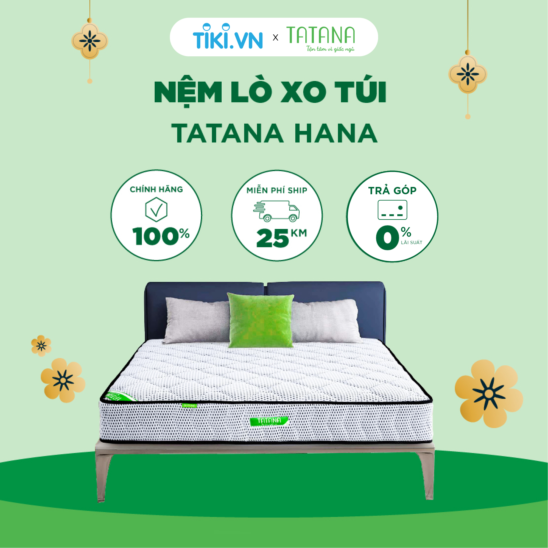 Nệm Lò Xo Túi Tatana Hana