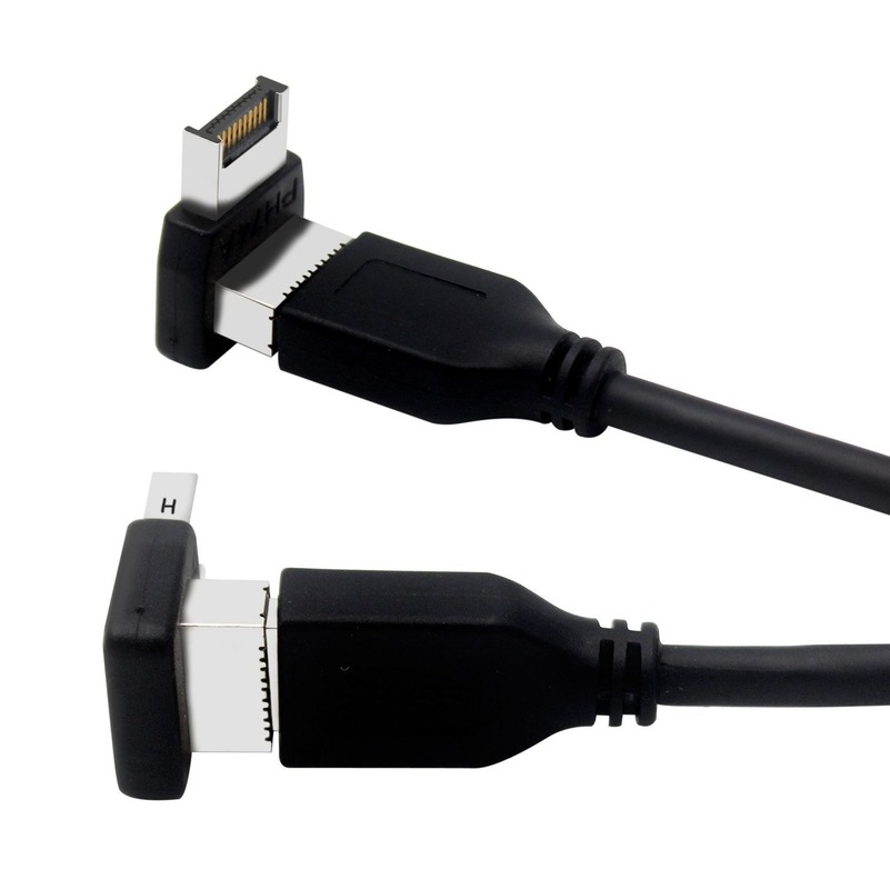 Hình ảnh Bộ chuyển đổi đầu nối USB USB3.0 19P/20P sang TYPE-E 90 độ bộ chuyển đổi bộ chuyển đổi ốp lưng phía trước ổ cắm TYPE C bo mạch chủ máy tính