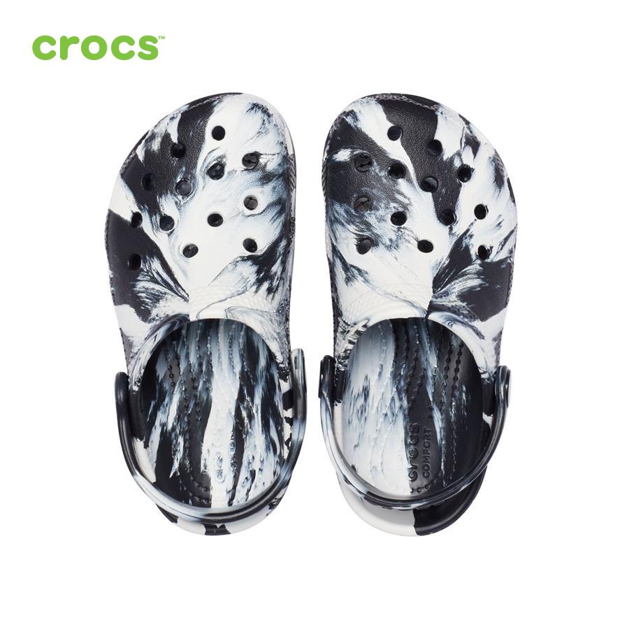 Giày lười trẻ em Crocs FW Classic Clog Toddler Marbled Blk/Whi - 206838-066
