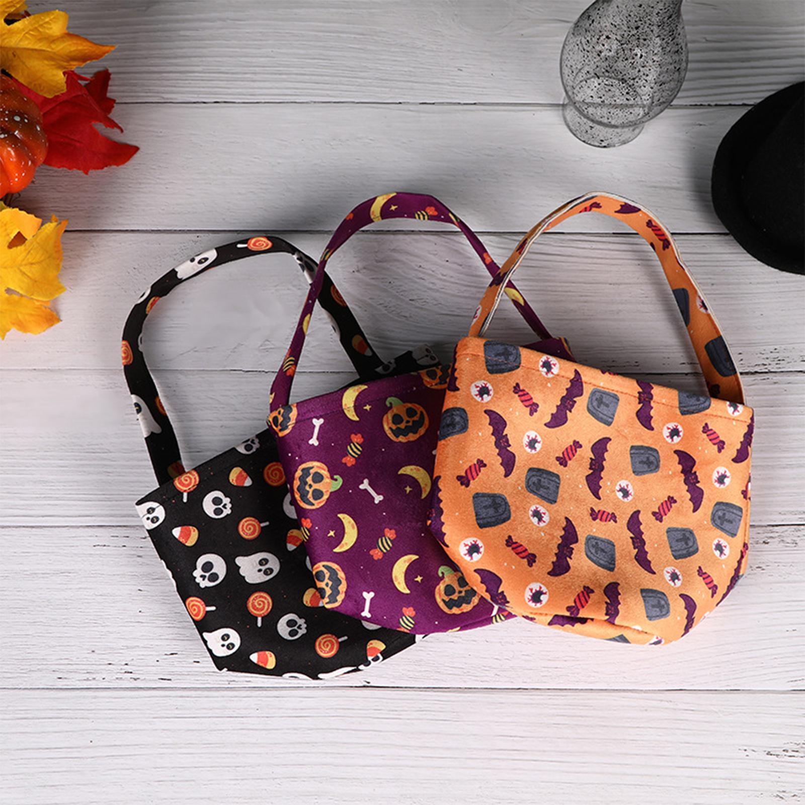 3x Halloween Party Candy Bag, Candy Bucket, Portable Candy Tote Bucket, Halloween Bags Decor