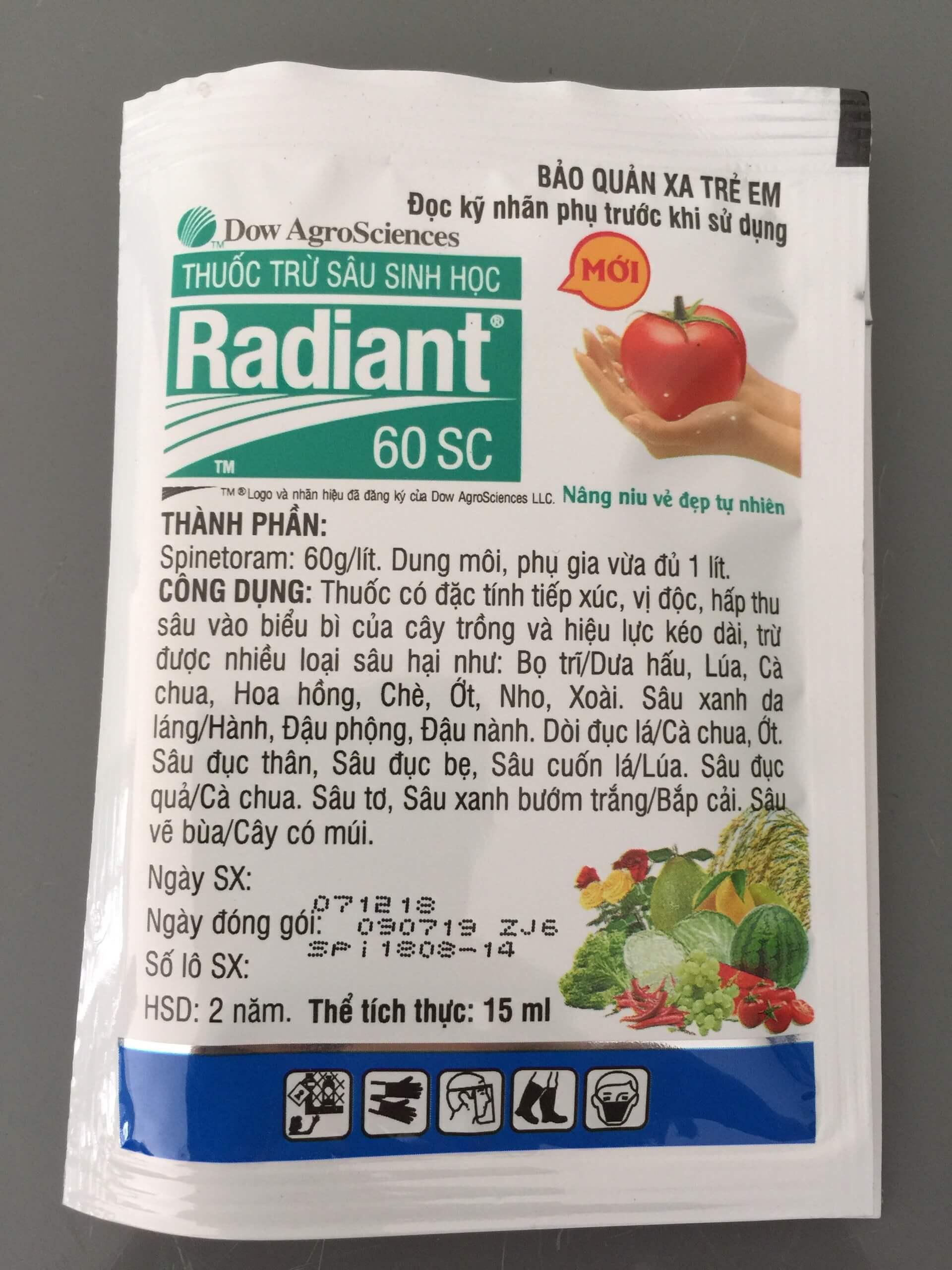 Radiant 60SC - trừ sâu,rầy rệp, bọ trĩ bảo vệ Hoa Hồng và Cây Cảnh