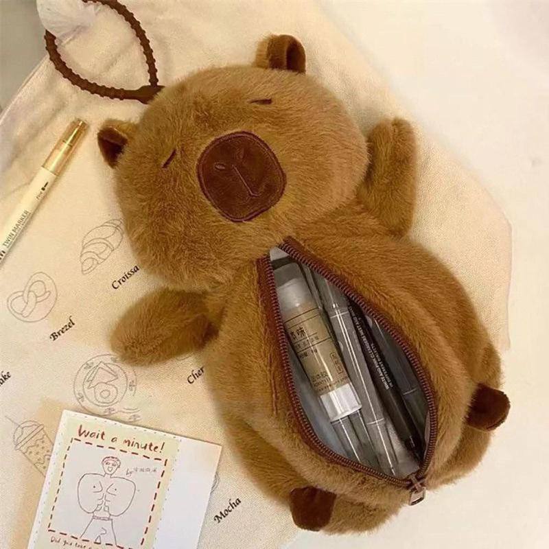 Túi Đựng hình Gấu Bông Capybara Nâu Dễ Thương Cho Bé