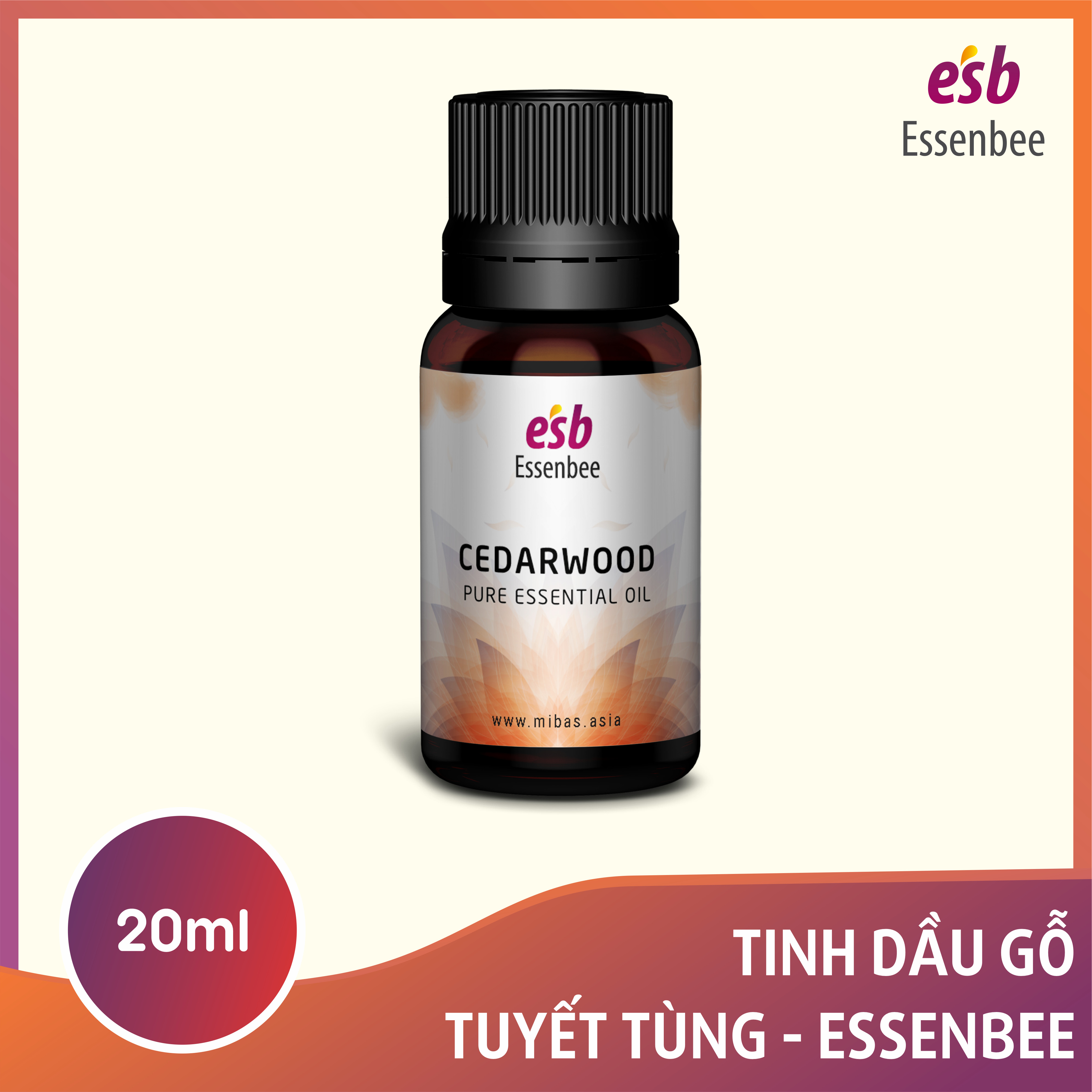 Tinh dầu nguyên chất gỗ Tuyết Tùng – Essenbee – 20ml