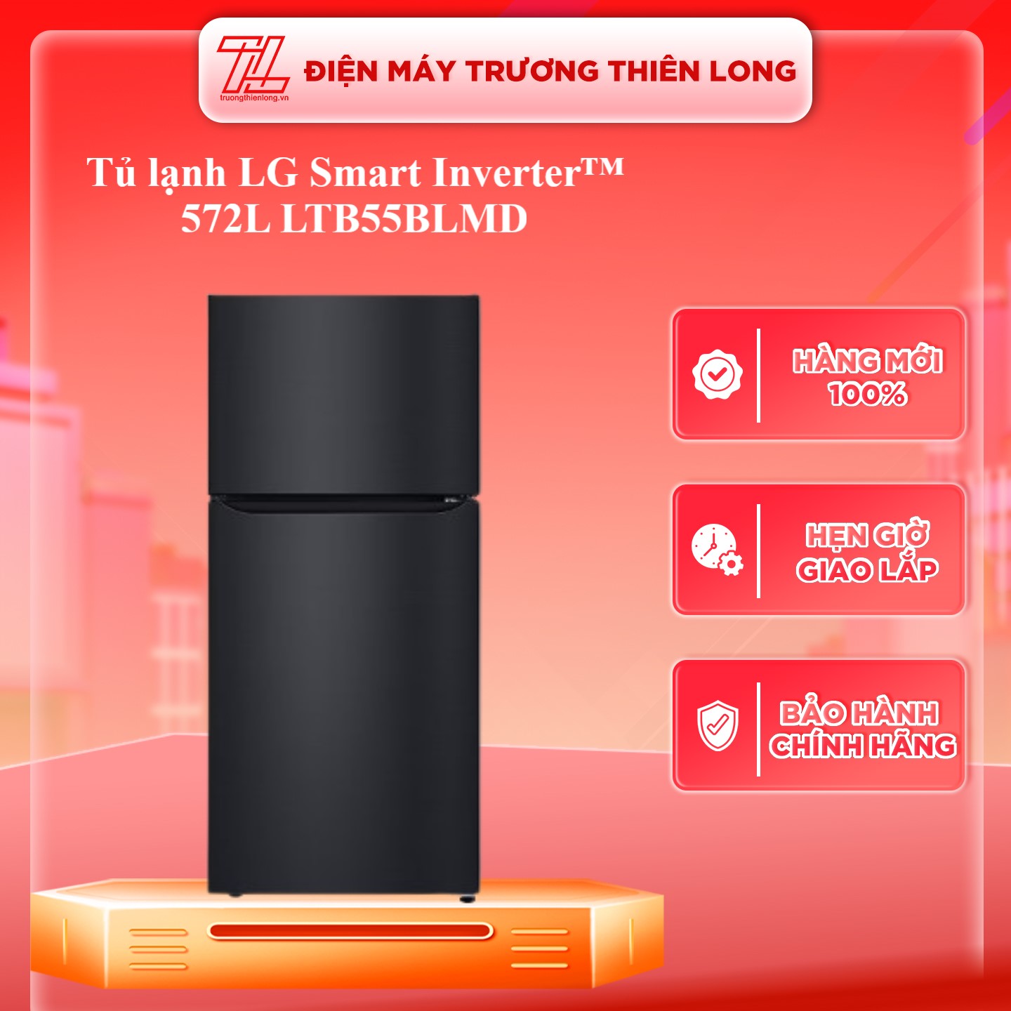 LTB55BLMD - Tủ lạnh LG ngăn đá trên Smart Inverter 572L màu đen LTB55BLMD - Hàng Chính Hãng - Chỉ Giao Hồ Chí Minh