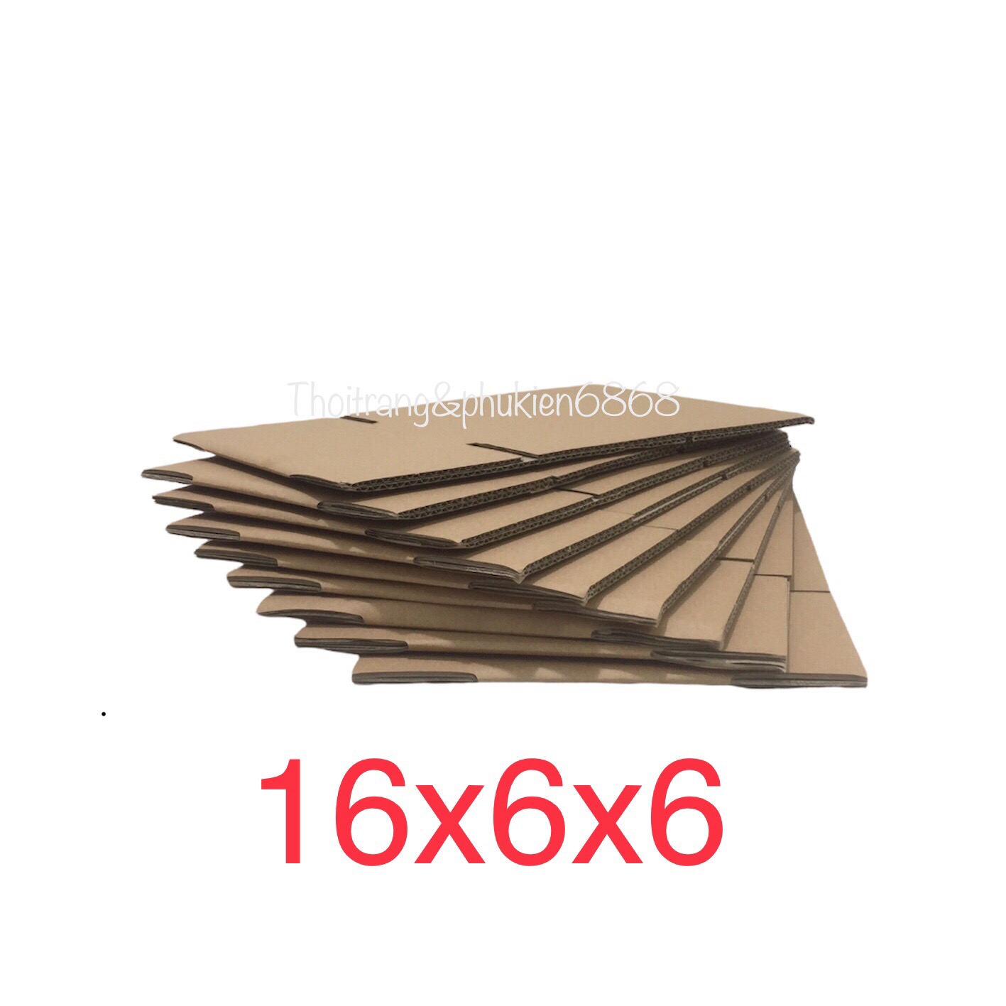 16x6x6 Combo10 hộp carton đóng hàng cỡ nhỏ size 16*6*6