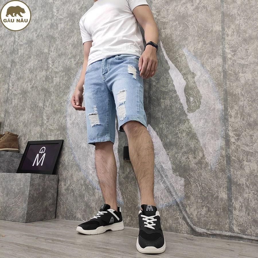 Quần short jean nam GN416 màu chuẩn đẹp Gấu Nâu