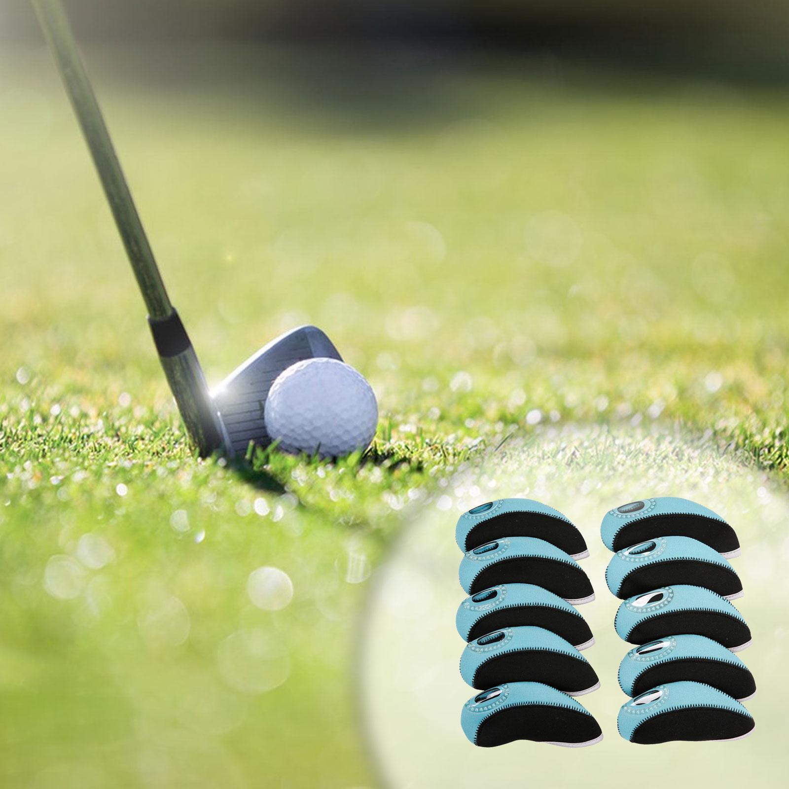 10 Pieces Golf Iron Headcovers Golf Club Head Cover Golf Accessories Guard