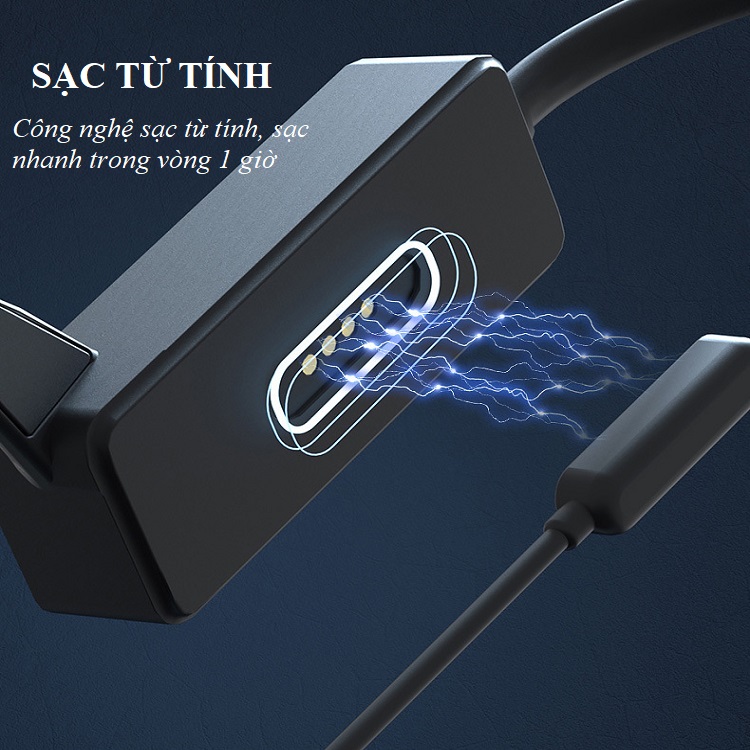 Tai Nghe Bluetooth Dẫn Xương Huqu G21 - Công Nghệ Sạc Từ Tính - Hàng Nhập Khẩu