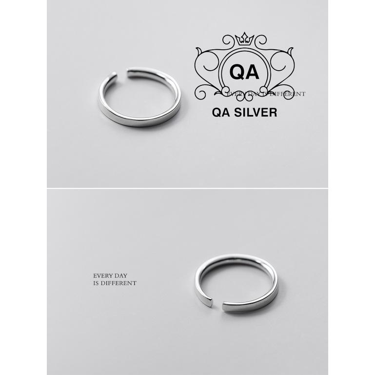 Nhẫn bạc 925 trơn bản rộng nam nữ dày to tối giản 1.5mm S925 MINIMAL Silver Ring QA SILVER RI191101