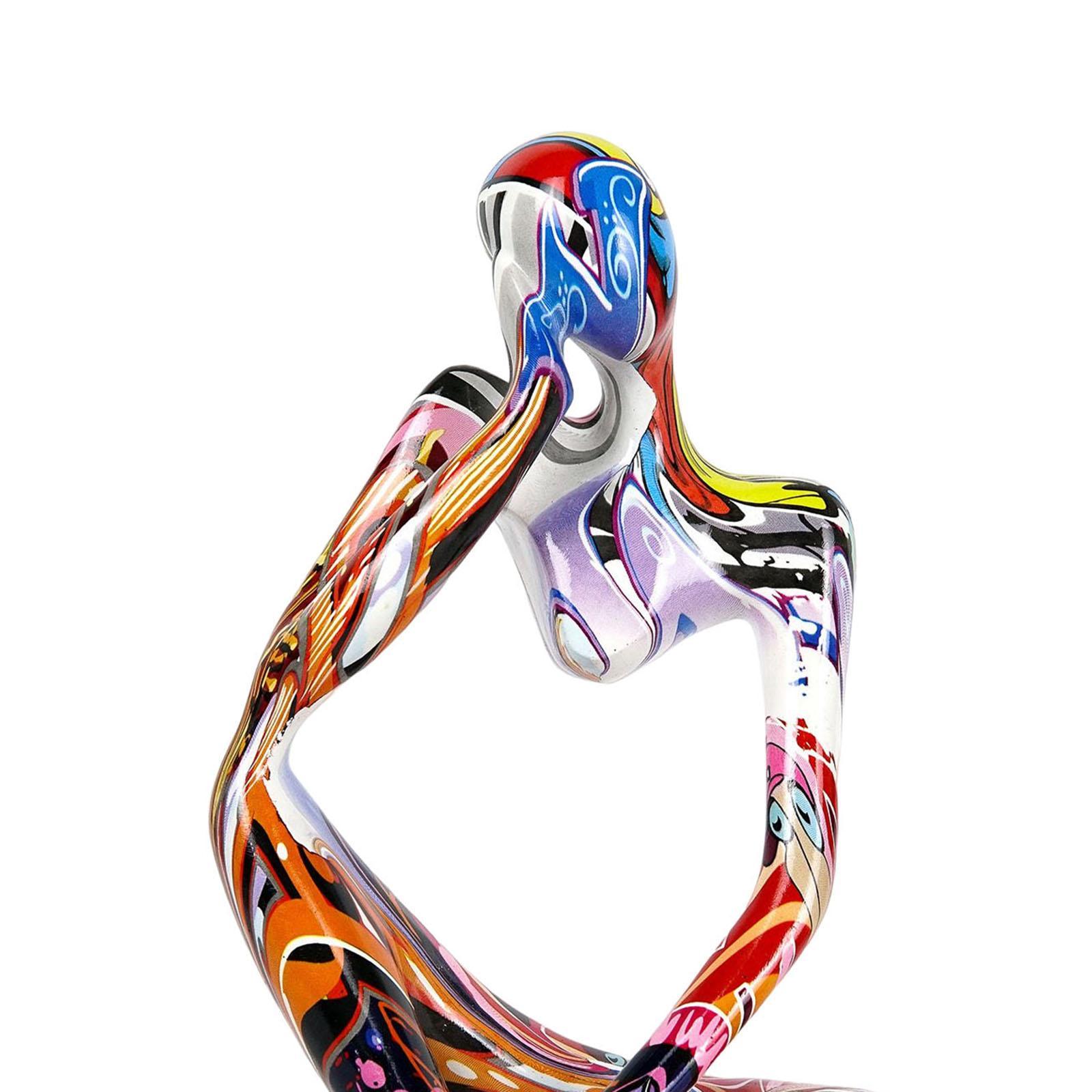 Abstract Thinker Statue Resin Figurine Ornament for Tabletop Bookshelf Decor