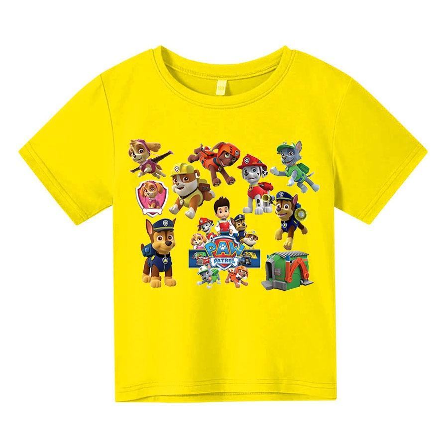 Áo thun trẻ em gia đình chó paw 4 màu Có size người lớn, King Cotton