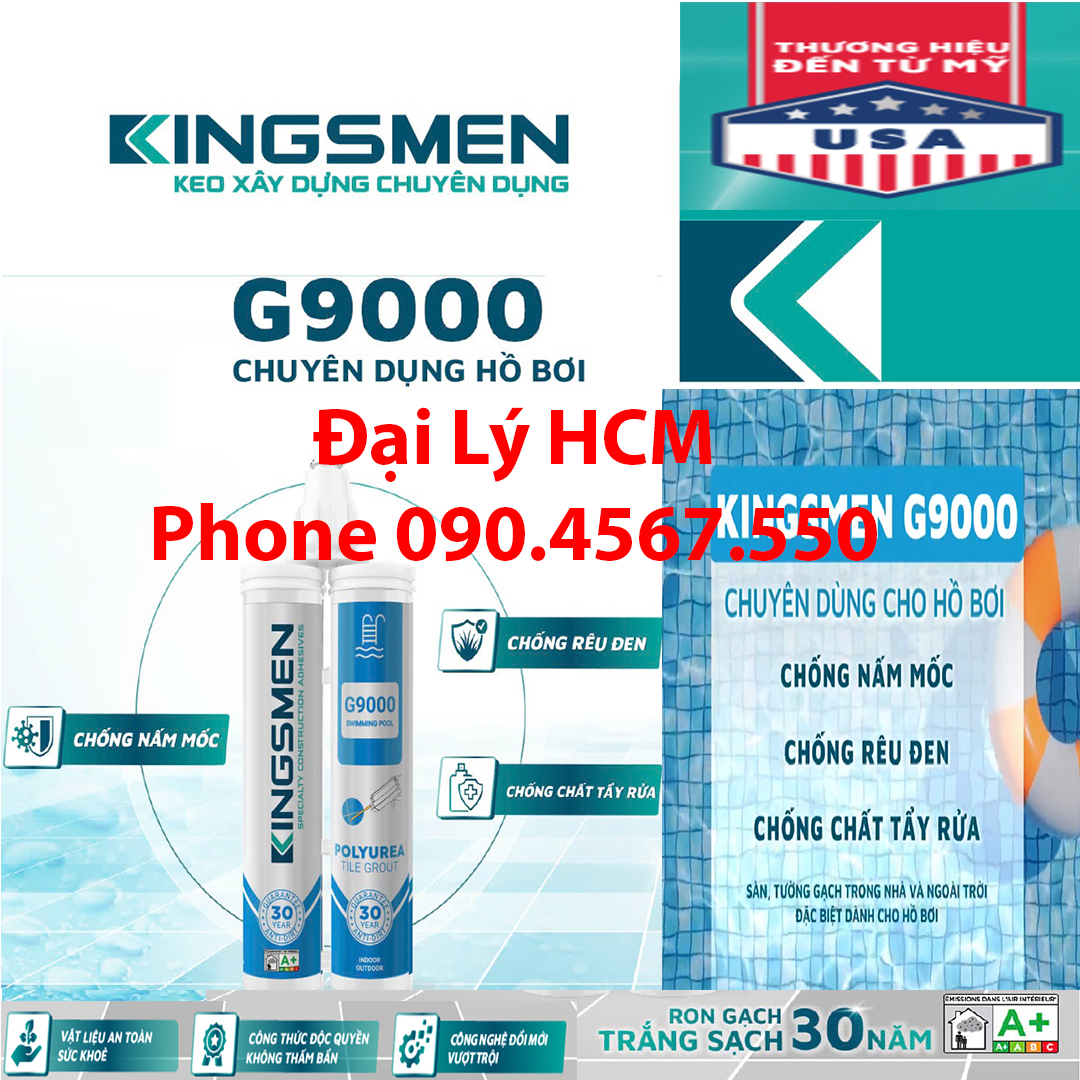 Keo Ron Gạch Epoxy G9000 - Thế Hệ Mới Kingsmen. RON GẠCH TRẮNG SẠCH 30 NĂM - Keo Ron gạch 2 thành phần