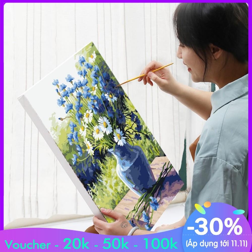 Tranh sơn dầu số hóa tự tô màu cao cấp Smile FMFP size 50x70cm