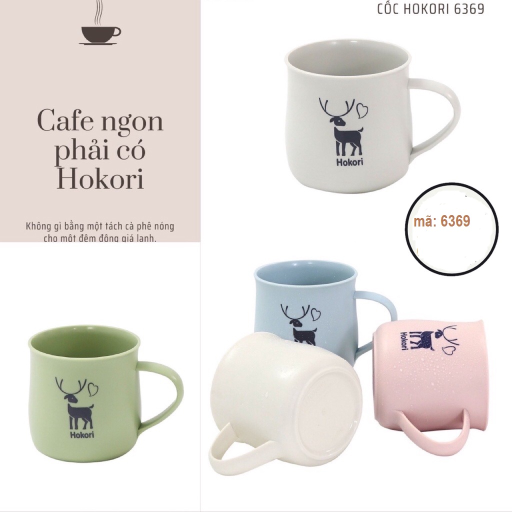 Ly Nhựa/Cốc Nhựa Hokori 350ml Chịu Nhiệt Tốt, An Toàn, Màu Sắc Xinh Xắn, Thiết Kế Tỉ Mỉ, Có Quai Cầm Tiện Dụng-6369