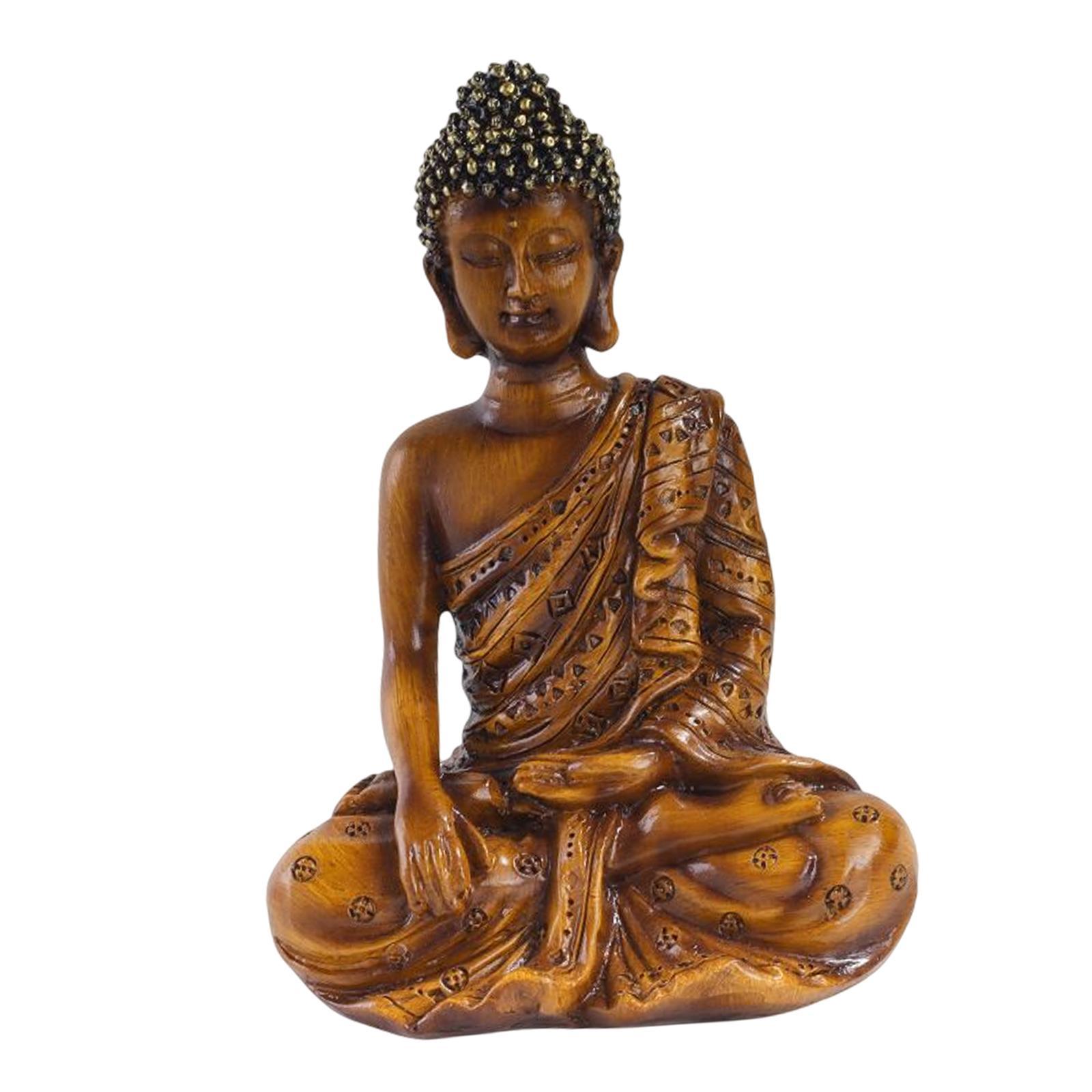 Resin Buddha Statue Thailand Buddha Figurine for Living Room Garden Tabletop