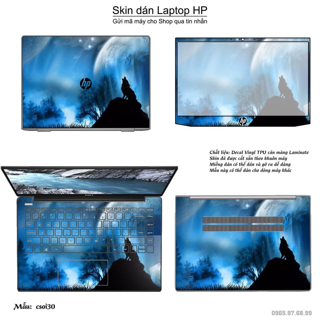 Skin dán Laptop HP in hình sói tuyết (inbox mã máy cho Shop)