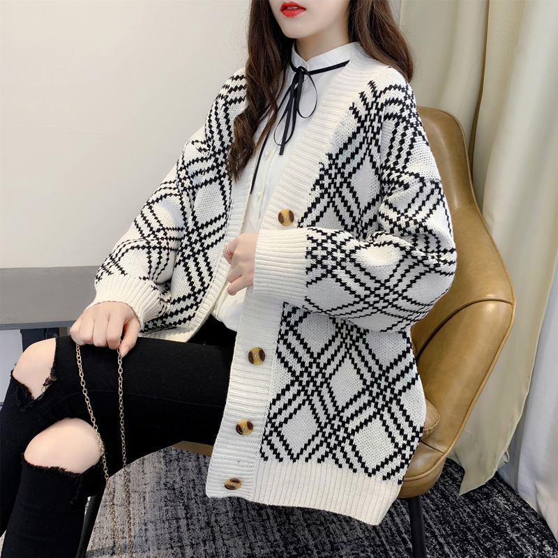 Hình ảnh Áo khoác len nữ cardigan dệt kim phong cách Hàn Quốc V15