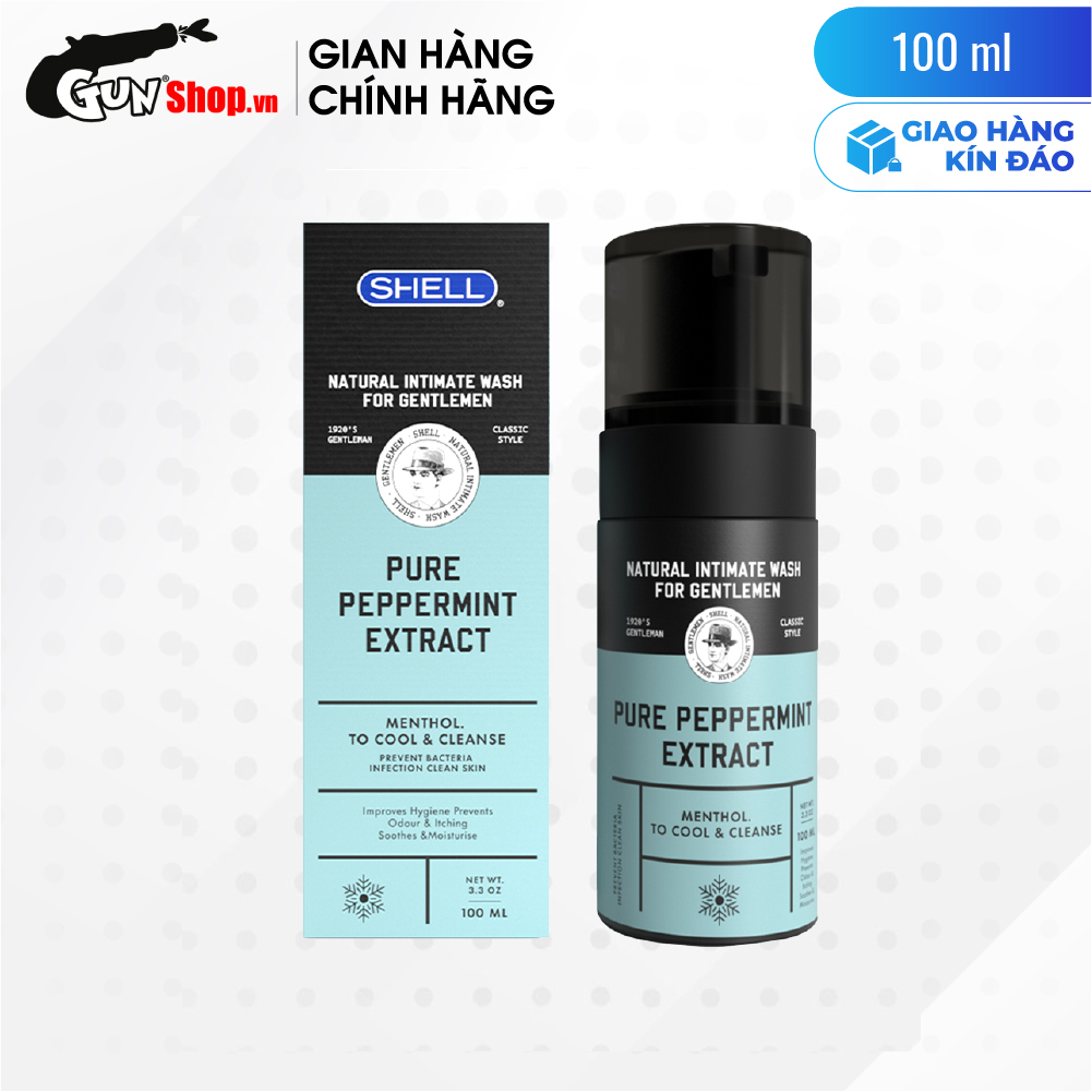 Dung dịch vệ sinh nam dạng bọt, tinh chất bạc hà tươi mát Shell Pure Peppermint Extract - Chai 100ml | GUNSHOP VIỆT NAM