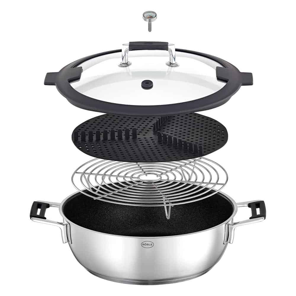 Nồi Hấp Rosle Silence PRO 91978 28cm Lớp Chống Dính ProResist Hàng Chính Hãng