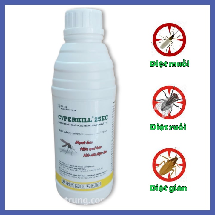 Thuốc phun muỗi CYPERKILL 25EC- chai 1000ml