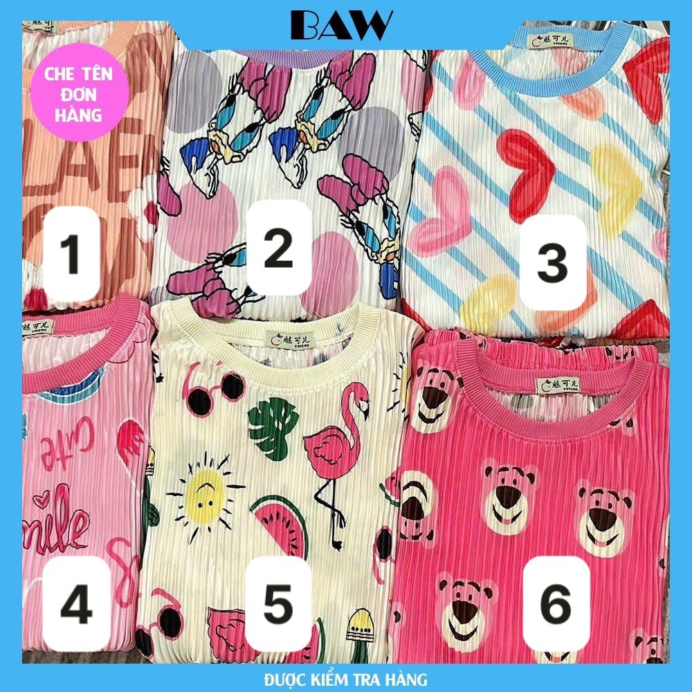 Đồ Bộ Nữ, Đồ Bộ Nữ Mặc Nhà, Đồ Bộ Nữ Thun Cotton Dày Dặn In Họa Tiết Siêu Dễ Thương, Đồ Bộ Ngủ Nữ, Đồ Ngủ Nữ Thoáng Mát Thương Hiệu Baw KG1