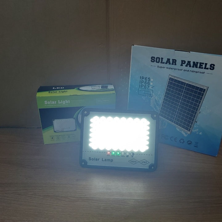 Đèn năng lượng mặt trời, đèn led năng lượng mặt trời, 100W 200W 300W, đặt ngoài trời có điều khiển từ xa.