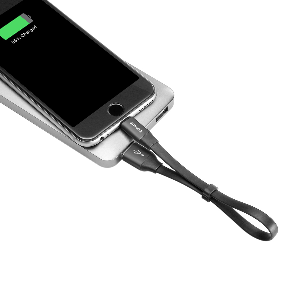 Dây cáp sạc Ligning sạc iPhone iPad dài 23cm hiệu BASEUS Nimble tốc độ truyền tải dữ liệu cao thiết kế dây khóa tiện lợi - Hàng nhập khẩu