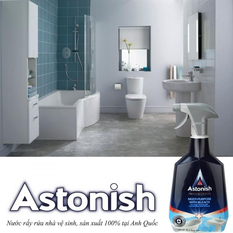Nước tẩy rửa nhà vệ sinh Astonish C6780 750ml chuyên dùng để tẩy các thiết bị sứ vệ sinh như: bồn tắm, bồn lavabo, bệ toilet, sàn gạch và tường ốp gạch ... luôn sạch sẽ, trắng sáng