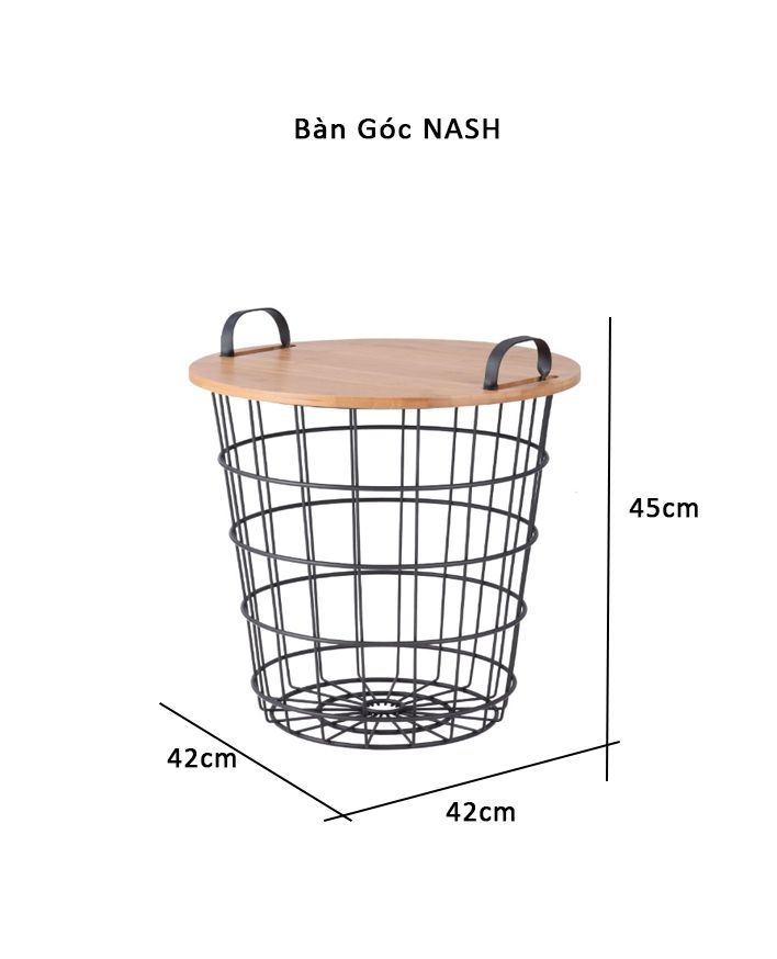 Bàn Góc Index NASH (42x42x45 cm)