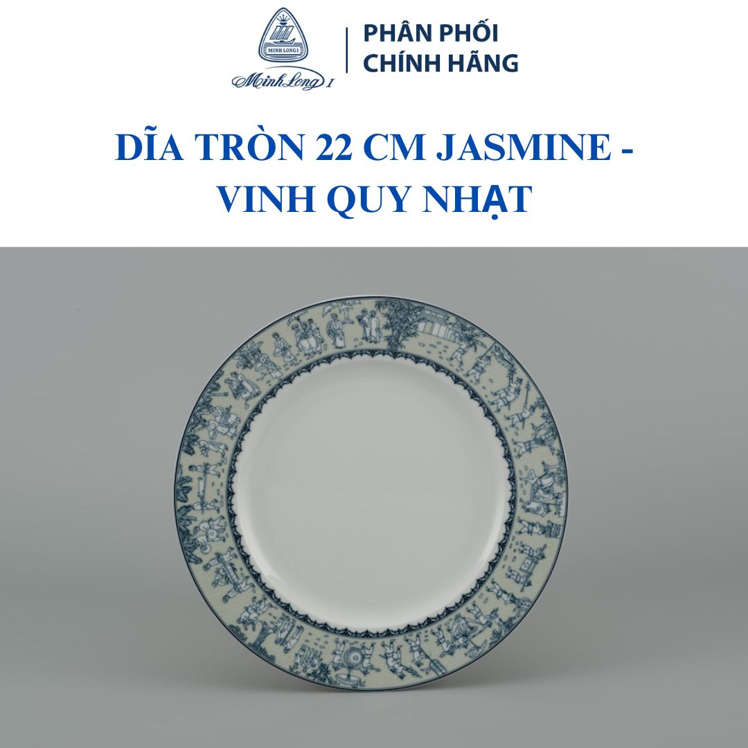 Dĩa tròn 22 cm – Jasmine – Vinh Quy Nhạt - Gốm sứ cao cấp Minh Long 1