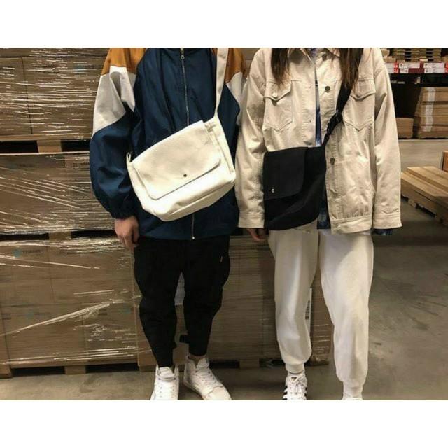 TÚI TOTE ĐEO CHÉO UNISEX NAM NỮ VẢI CANVAS - PHONG CÁCH ULZZANG