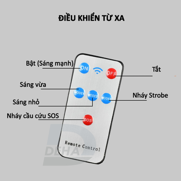 Bóng đèn Led sạc tích điện năng lượng mặt trời có móc treo, pin sạc dung lượng lớn, không cần dây điện, bulb chống nước, 100/150W chiếu sáng du lịch, cắm trại camping, quầy hàng, câu cá, sửa xe - Chính hãng DEHA