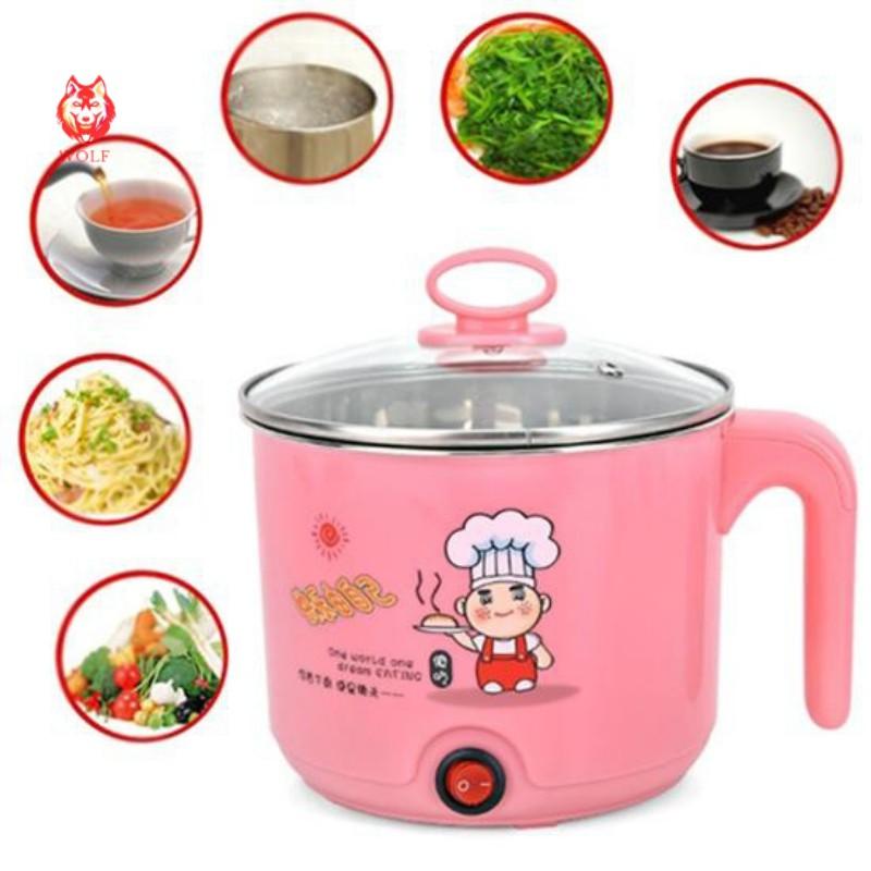 Ca Nấu Mì, Nấu Lẩu Mini Đa Năng 2 Tầng Siêu Tốc 18cm Tặng Kèm Khay Hấp