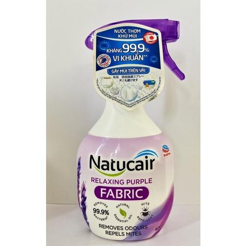 Nước thơm xịt vải khử mùi Natucair Lavender diệt mạt bụi vi khuẩn gây hại giúp nệm/vải/rèm/sofa luôn thơm mát lâu 400ml