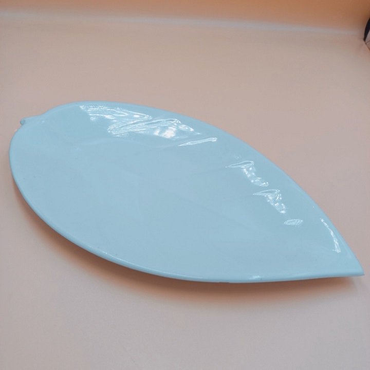 Dĩa Sứ Trang Trí Hình Lá Màu Trắng đường kính 30cm sứ long phương cao cấp
