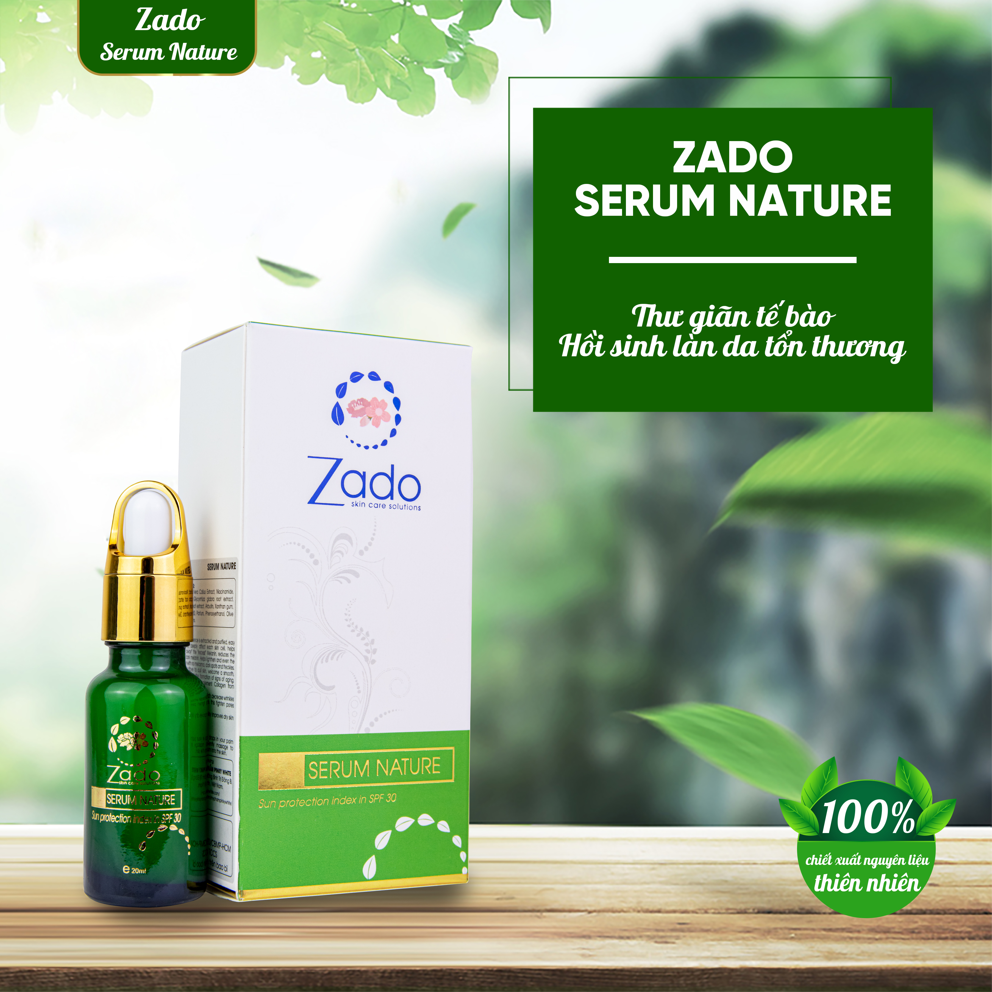 SERUM NATURE ZADO - DƯỠNG TRẮNG, NGĂN NGỪA NÁM SẠM - CHỐNG LÃO HOÁ 20ML