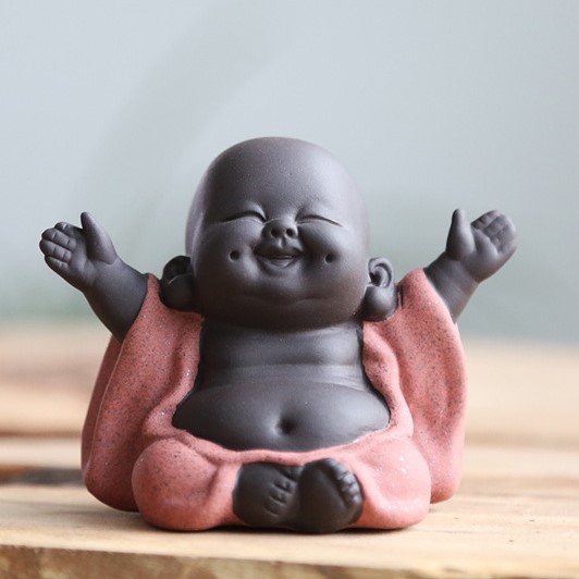 Set Combo Tượng Phật Di Lặc Mini Chibi Bằng Gốm Cát Mỉm Cười Để Bàn Trang Trí Tiểu Cảnh Trên Xe Hơi Ôtô Giao Ngẫu Nhiên