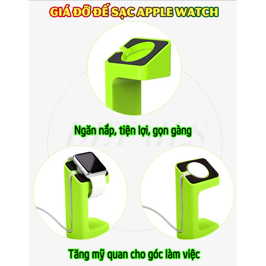 Giá đỡ đế sạc dành cho đồng hồ thông minh Apple Watch Series 1/2/3/4/5/6 nhựa PVC dạng đứng - nhiều màu