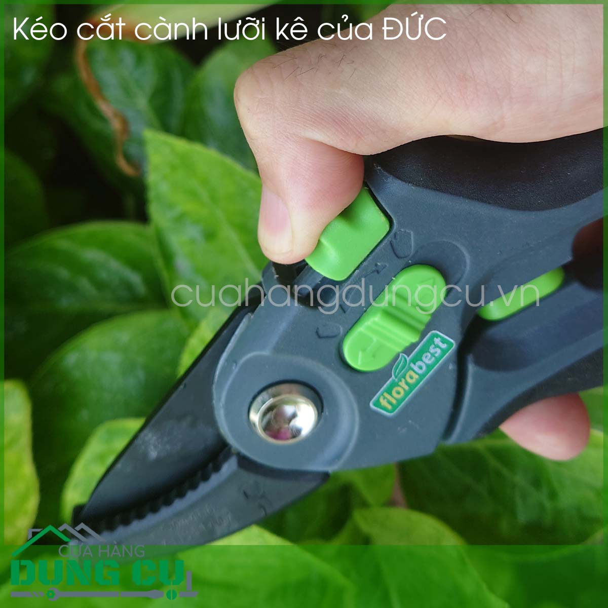 Kéo cắt cành đức có lưỡi kê chống trượt cắt cành lớn 10mm